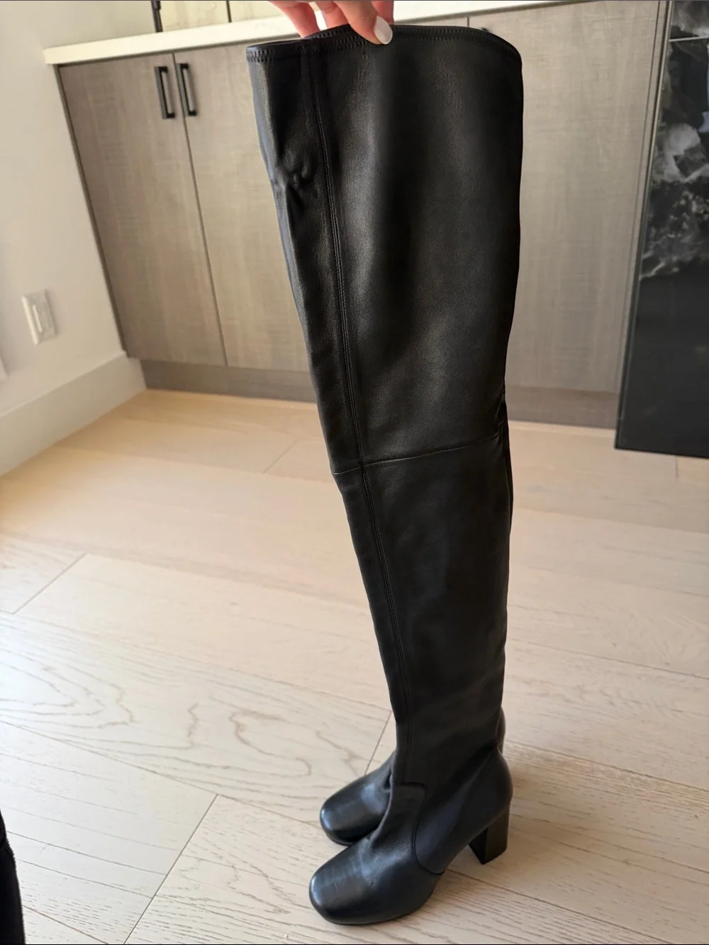 Prada Black Over-the-Knee Leather Boots